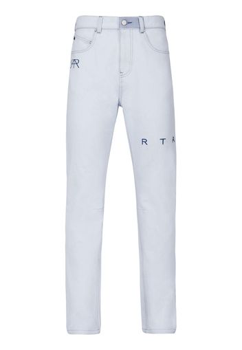 RTA logo-embroidered slim-cut jeans - Blu