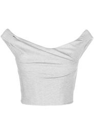 RtA cowl-neck cropped top - Grigio