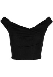 RtA cowl-neck crop top - Nero