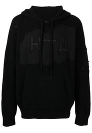 RtA logo-patch drawstring hoodie - Nero