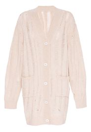 RTA wool-cashmere blend long cardigan - Toni neutri