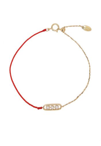 Ruifier Bracciale Morning Dew Dawn in oro giallo 18kt con diamanti e perle - Rosso