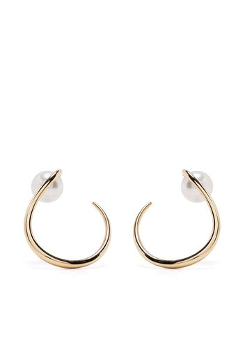 Ruifier Orecchini a cerchio Morning Dew in oro giallo 18kt con perla Akoya - YELLOW