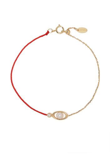 Ruifier Bracciale a catena Morning Dew Akoya Pearl in oro giallo 18kt con perle e diamanti - Rosso