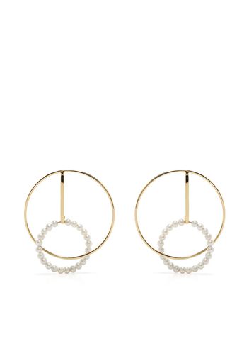 Ruifier Orecchini a cerchio Astra Lunar in oro giallo 18kt con perle