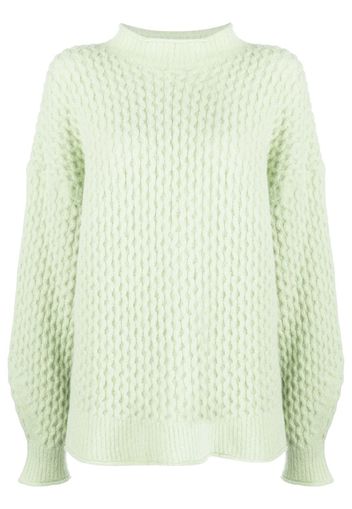 Rus textured-knit mock neck jumper - Verde