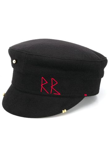 embroidered wool baker boy hat