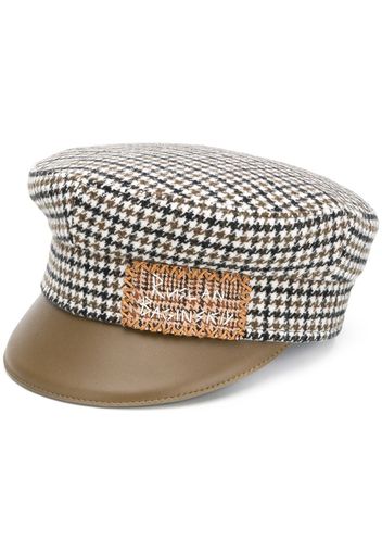 dogtooth pattern baker boy cap