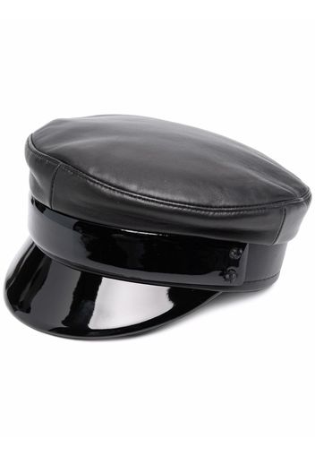 Ruslan Baginskiy leather baker boy hat - Nero