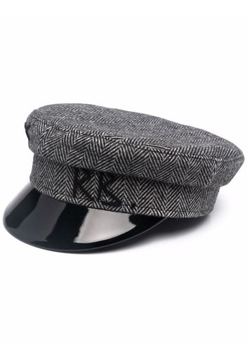 Ruslan Baginskiy embroidered logo baker boy cap - Grigio