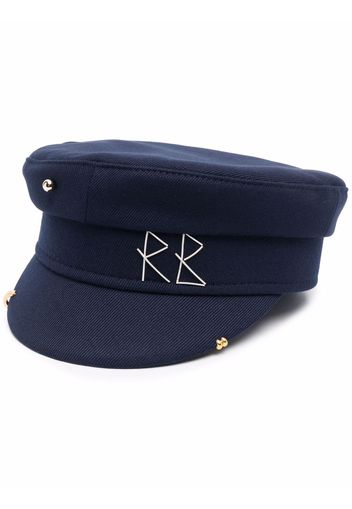 Ruslan Baginskiy logo-embroidered baker-boy cap - Blu