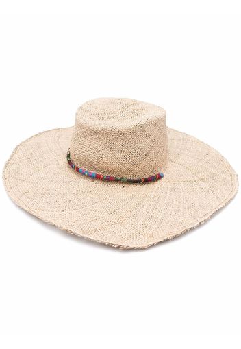 Ruslan Baginskiy pompom detail straw sunhat - Toni neutri