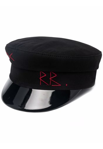 Ruslan Baginskiy embroidered baker boy hat - Nero