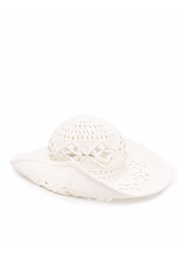Ruslan Baginskiy lace embroidered sun hat - Bianco