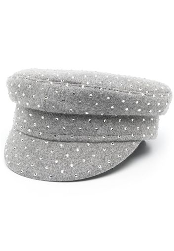 Ruslan Baginskiy embellished wool baker boy cap - Grigio