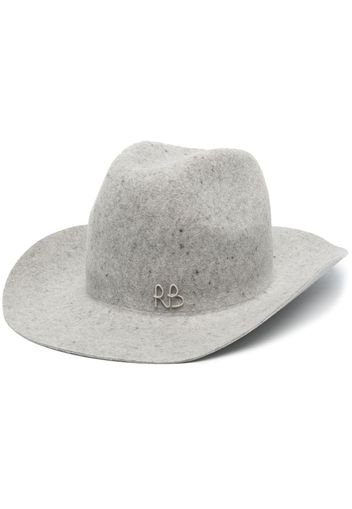 Ruslan Baginskiy embroidered-logo fedora hat - Grigio