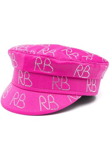 Ruslan Baginskiy crystal-embellished baker boy hat - Rosa