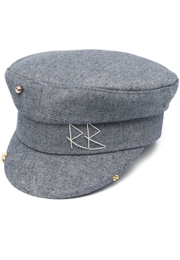 Ruslan Baginskiy embroidered-logo paperboy cap - Grigio