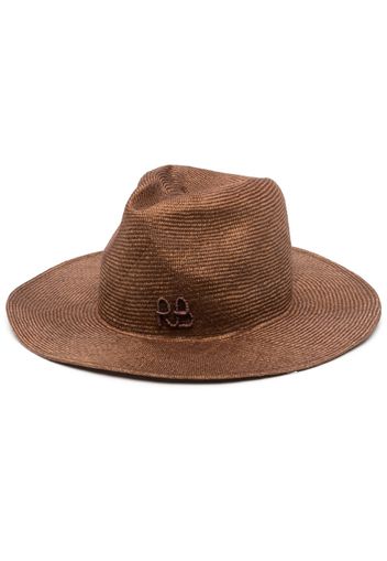 Ruslan Baginskiy chain-link straw fedora hat - Marrone