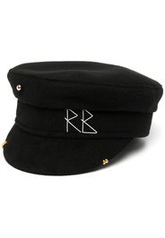 Ruslan Baginskiy logo-embroidered baker boy cap - Nero