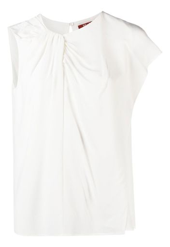 'S Max Mara asymmetric-sleeve silk T-shirt - Bianco