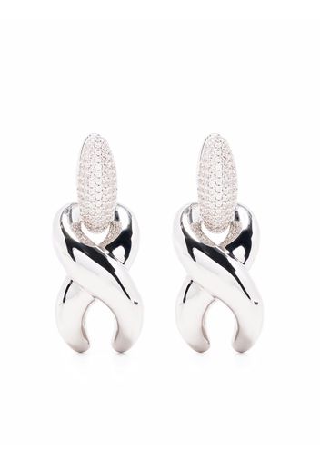 S_S.IL X Drop Cubic twisted earrings - Argento