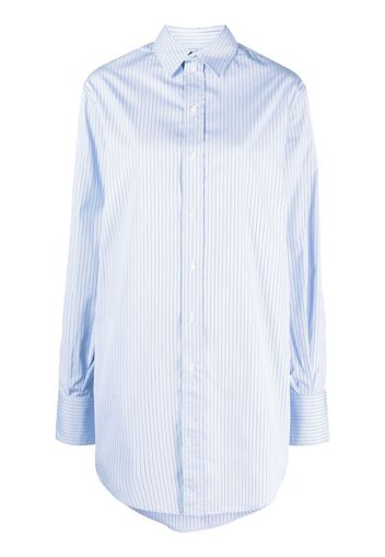 SA SU PHI long-length striped cotton shirt - Blu