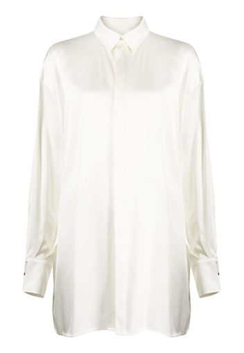 SA SU PHI satin long shirt - Bianco