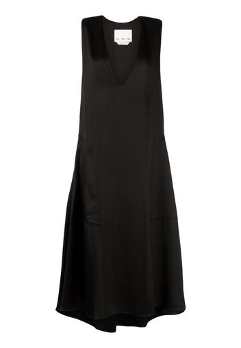 SA SU PHI V-neck sleeveless satin dress - Nero