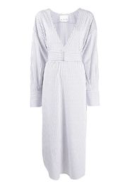 SA SU PHI stripe-pattern belted shirt dress - Bianco