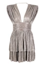 Sabina Musayev V-neck pleated mini dress - Marrone