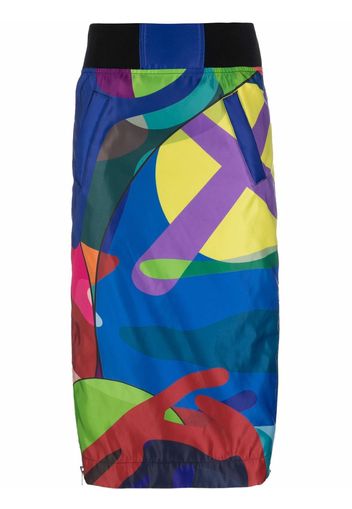 Sacai zip-panel abstract skirt - Blu