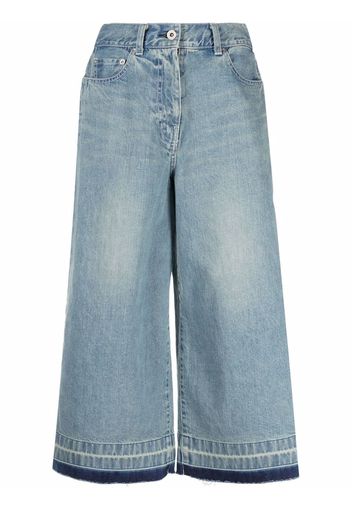 sacai cropped wide-leg jeans - Blu