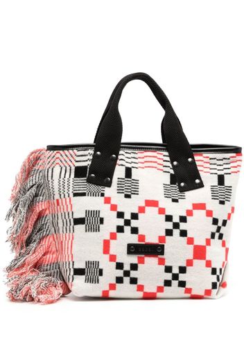 sacai Borsa tote con stampa - Bianco