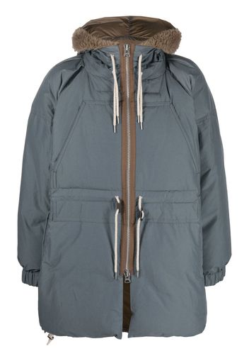 sacai hooded padded coat - Blu