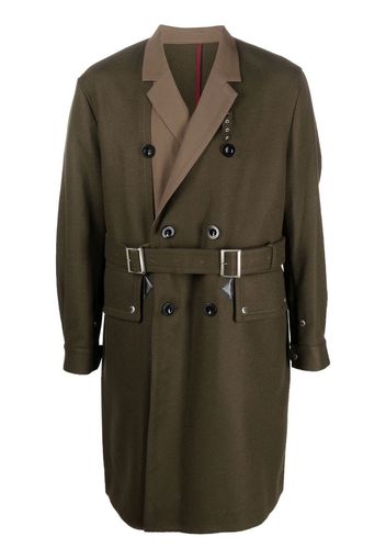 sacai Cappotto doppiopetto Melton - Verde