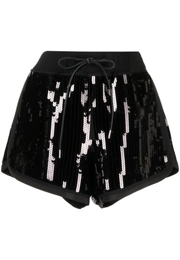 sacai sequin-embellished drawstring shorts - Nero