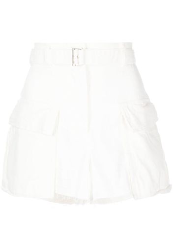 sacai cargo-pocket belted shorts - Bianco