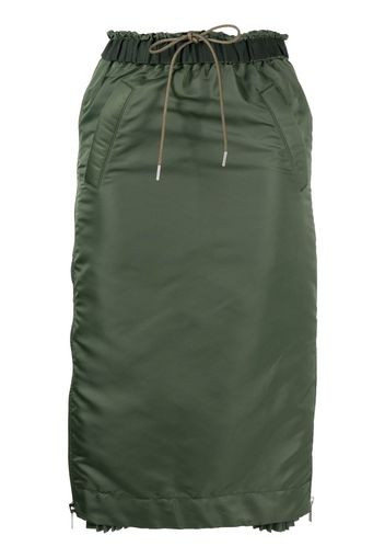 sacai elasticated waist skirt - Verde