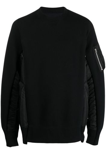 sacai panelled-design sweatshirt - Nero