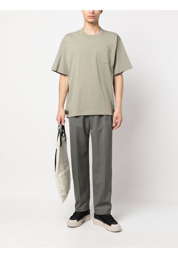 sacai belt-tabs cotton T-shirt - Verde