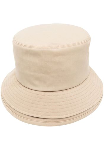 sacai layered-brim wool bucket hat - Toni neutri