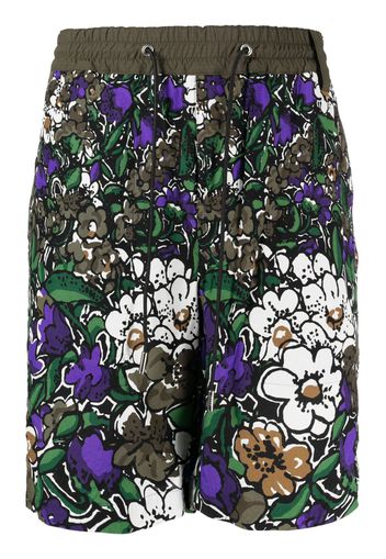 sacai floral-print Bermuda shorts - Verde