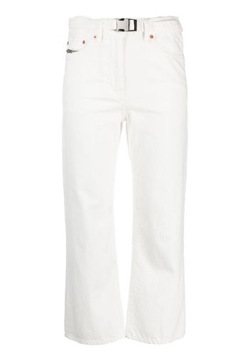 sacai cropped straight-leg jeans - Bianco