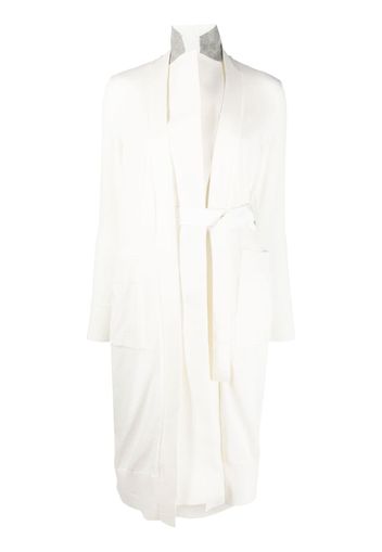 sacai single-breasted belted coat - Bianco