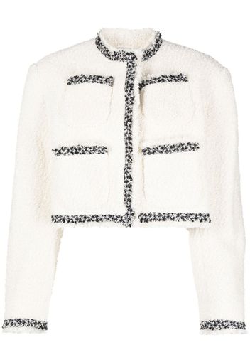 sacai cropped tweed jacket - Bianco