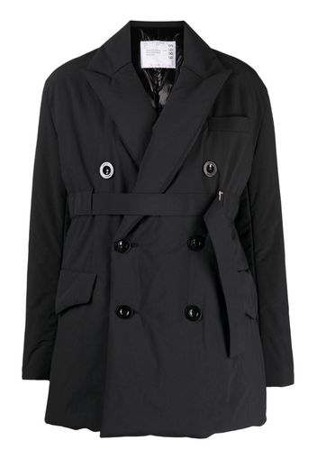 sacai double-breasted padded trench coat - Nero