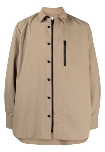 sacai matte taffeta shirt - Marrone