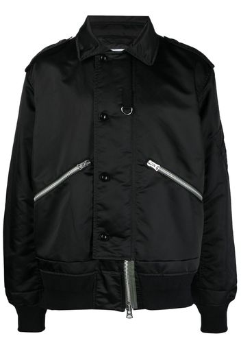 sacai zip-up cotton-blend bomber jacket - Nero