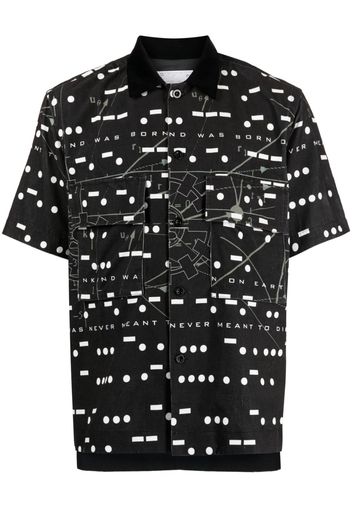 sacai x Interstellar geometric-print cotton shirt - Nero